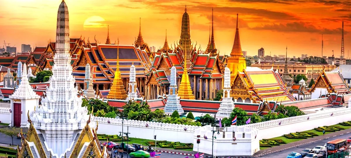 Illustrated Bangkok Old Town skyline